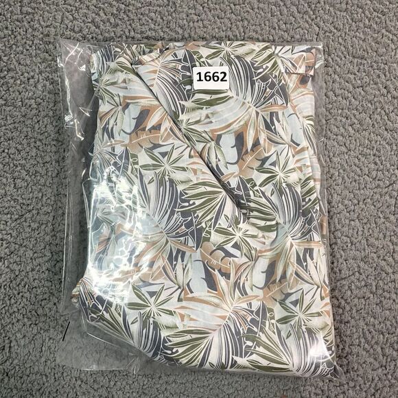 High Surf Hawaiian Button Up Shirt Men's Short Sleeve Palm Floral Medium - Picture 6 of 6